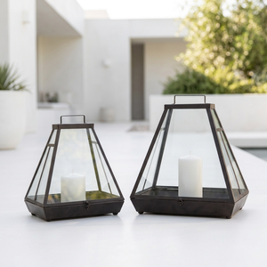 Latest Style <b>Black</b> Metal <b>Candle</b> Lanterns Cum Terrariums for Home and Patio Decoration - Product Image 1