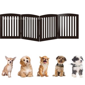 Barrière pour animaux de compagnie en bois extensible, clôture intérieure pour chien et chat, cloison rectangulaire en bois massif, barrière de sécurité pour la maison - Product Image 5