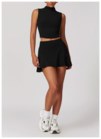 Conjunto Deportivo de 2 Piezas para Mujer, Shorts de Tenis Transpirables de Secado Rápido con Cintura Elástica para Verano, Gimnasio, Running y Ejercicio