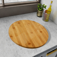 Plateau de service en bambou personnalisable Youlike avec base rotative debout Finition laquée faite à la main pour le petit déjeuner à la maison ou au bureau