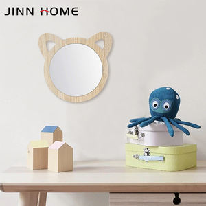 Espejo de Pared de Madera Natural con Diseño de Gato de Dibujos Animados, Arte Moderno de Acrílico, Seguro para Niños, Incluye Ganchos, para Dormitorio o Guardería - Product Image 6