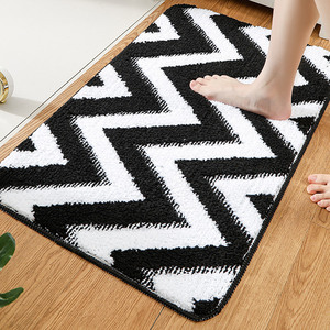 <span class=keywords><strong>Tapis</strong></span> de bain moderne en polyester floqué, écologique, absorbant et antidérapant pour salle de bain, chevet, entrée, couloir – Doux et confortable - Product Image 5