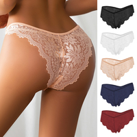 Culottes sexy pour femmes en gros, imprimé floral, taille basse, élégance, en dentelle forgée, style bikini