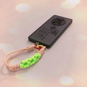 Sangle de téléphone tressée faite à la main avec porte-clés, cordon coloré pour téléphone portable, accessoire pour sac et téléphone - Product Image 1