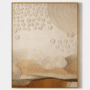 Abstract Embossed Canvas Art Minimalist Style Handmade <b>Frame</b> Indoor Decor - Product Image 1