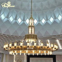 Experts en luminaires islamiques, lampe musulmane personnalisée, grande lampe de prière dorée, lustre LED pour mosquée, luminaire suspendu