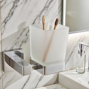 Soporte para cepillos de dientes de estilo nórdico, montado en la pared, acabado cromado minimalista, aleación de Zinc ecológica, fácil de limpiar, accesorio para baño de Hotel - Product Image 2