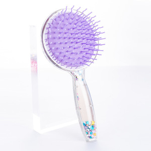 Cute Girly Massage <b>Comb</b> Large Portable Travel Hair Brush With Glitter Design For Women And Girls - Product Image 4