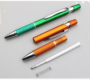 Non-Slip Grid Grip Aluminum Click <b>Ballpoint</b> <b>Pen</b>, Metal Retractable <b>Pen</b> Custom Logo for Business Trade Show Promotional Gift - Product Image 6