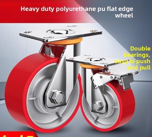 Heavy Duty 4\" 5\" 6\" 8\" Industrial Cast Iron PU <strong>Trolley</strong> Caster <strong>Wheels</strong> Factory <strong>Hand</strong> <strong>Trolley</strong> Workshop Carts for Heavy Load - Product Image 6