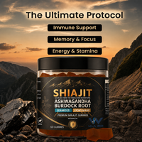 Gummies de Shilajit de l'Himalaya avec Ashwagandha, Sea Moss, Lion's Mane, 105+ Oligo-éléments, Marque Privée OEM