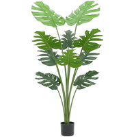 Fournitures de jardinage Vente en gros d'Arbre Monstera Artificiel Naturel Toucher Plastique Bonsaï Artificiel avec Pot pour Intérieur