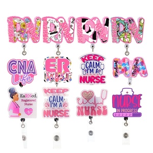 Nuevos estilos: Porta credenciales de acrílico Scrub Life RN CNA <span class=keywords><strong>ER</strong></span>, serie médica, para estudiantes de enfermería, carrete para credencial RN, artículos de regalo para enfermeras. - Product Image 1