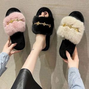 New Arrival Winter Warm Anti-Slip Silent Ladies Faux Fur Cotton Fabric Bow Fashion Trend for for Women - Product Image 1
