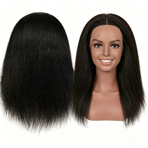 Cabeza de Maniquí de Cabello Humano Real para Decoloración, Tintura, Permanente, <span class=keywords><strong>Peluquería</strong></span>, Trenzado y Práctica de Peinado - Product Image 1