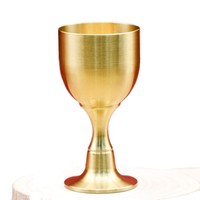 Verre à vin sur pied en laiton, ensemble de vin en métal vintage, design minimaliste par Model Baijiu, idéal pour offrir, ornements vintage