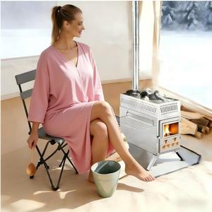 Estufa Portátil de <span class=keywords><strong>Leña</strong></span> de Acero al Carbono, Compacta, para Exteriores, con Soporte para Piedras de Sauna, para Tiendas de Campaña - Product Image 4