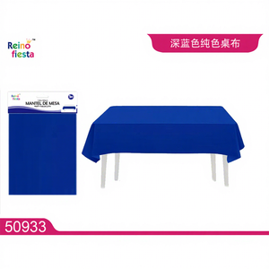 Mantel Cuadrado de Plástico Azul Oscuro de 130x180cm, Hecho a Mano, para Fiestas, Eventos, Hoteles, Bodas, Banquetes, Personalizable con Marca, Venta al Por Mayor - Product Image 1