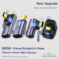 Nouvelle mise à niveau fort magnétique 40Gbps adaptateur USB C en forme de U 100W type-c femelle à type C connecteur mâle 8K 60Hz convertisseur Audio