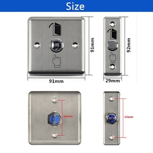 High Quality Aluminium Magnetic Door <strong>Exit</strong> <strong>Button</strong> Switch Emergency Push <strong>Button</strong> <strong>with</strong> 3A Max. Current Good <strong>Metal</strong> Switch - Product Image 5