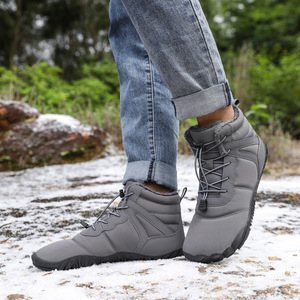 Botas de Senderismo Unisex para Invierno, Punta Redonda, Parte Superior Sintética, Forro Polar, Suela de Goma Impermeable, Entresuela de EVA, Resistentes a la Nieve, para Exteriores - Product Image 3