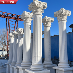Outdoor Decoration <strong>White</strong> Natural Marble <strong>Column</strong>