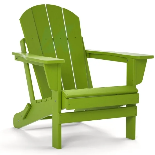 Silla Adirondack resistente a la intemperie para patio, jardín, patio trasero y muebles de césped HDPE resina madera silla HDPE