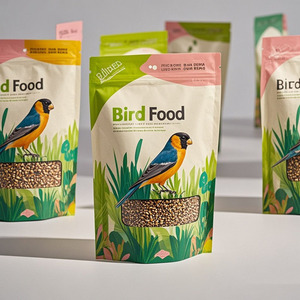 Stampa personalizzata Design all'ingrosso sacchetti riciclabili per uso alimentare uccelli pappagallo piccione pappagallo mangime per animali domestici Stand up fondo piatto sacchetto di imballaggio - Product Image 3