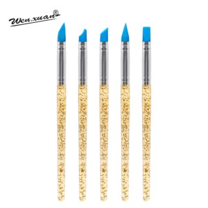 ปากกาซิลิโคนอเนกประสงค์5ชิ้น/เซ็ตอุปกรณ์ทำเล็บปากกาทำจุดแบบ DIY ชุดปากกาแกะสลักลายนูน - Product Image 6