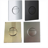 Citerne de toilettes murale à double chasse pneumatique en ABS, design minimaliste moderne, avec plaque de commande carrée dissimulée et bouton poussoir, installation facile