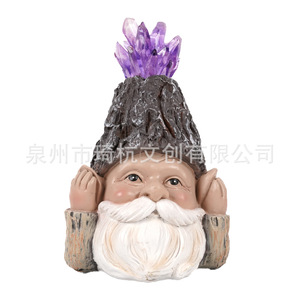 รูปปั้นคนแคระประดับตกแต่งสวนด้วยเรซินคริสตัลสีม่วง ทนทานต่อสภาพอากาศ รูปทรงสัตว์แบบตั้งพื้น - Product Image 5