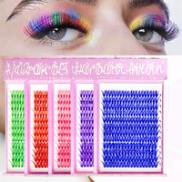 Extensions de cils de couleur rose, volume C et D, maquillage, extensions de cils à épanouissement rapide, auto-éventailantes