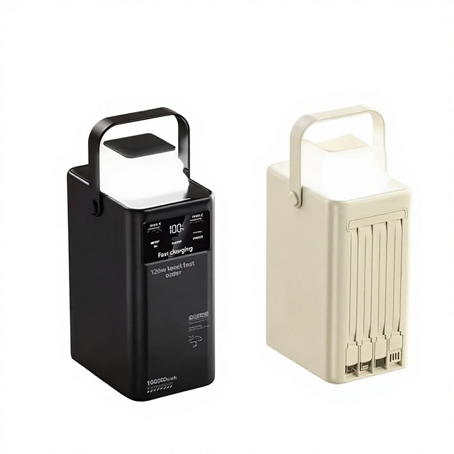 Outdoor Large-Capacity 160000mAh Plastic Power Bank with Built-In Cable Fast-Charging for Camping Light & Mobile Use