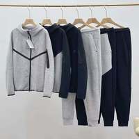 Jaket Hoodie Tech Fleece Baru Dengan Logo, Setelan Olahraga Pria Dua Potong, Pakaian Santai, Tech Conjunto Tracksuit
