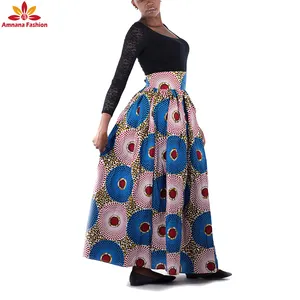 热卖安卡拉布非洲高腰服装长款连衣裙女性设计的裙子，价格优惠
