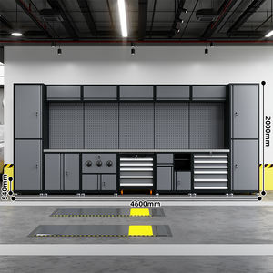 محطة عمل لإصلاح السيارات مع خزانة أدوات متنقلة وعربة أدوات بسعة تحميل 300 كجم لصيانة المركبات وتخزينها - Product Image 4