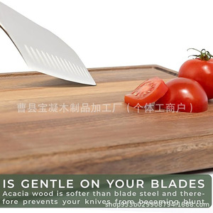 Acacia <b>Wood</b> Cutting Board Set Rectangle Solid <b>Wood</b> Kitchen Chopping <b>Blocks</b> For Home Camping Fruit Slicing Storage - Product Image 3