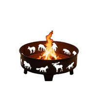 Brazier d'extérieur en acier Corten, 30 pouces / 75 cm, à bois, découpé au laser, pour extérieur, vente en gros, OEM