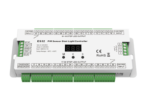 Controlador de Luces para Escaleras ES32-V 5-24VDC 32CH*1A con Interruptor de Presión, Sensor PIR Multifunción, Sensor de <span class=keywords><strong>Luz</strong></span> Diurna y RF 2.4GHz - Product Image 3