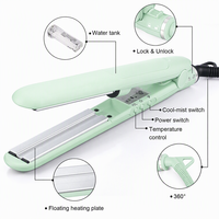 Catokan Rambut Profesional Lapisan Keramik, Dual Voltage, untuk Rambut Basah dan Kering, Cocok untuk Salon