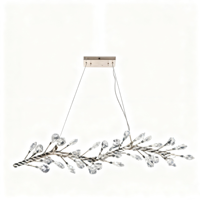 Lustre en cristal en fer forgé de style européen JACKSUN avec un design floral unique pour les îles de la salle à manger