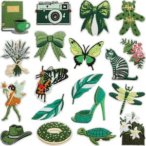 Verde natura ricamo Patch Set di ferro su arco estetico pianta farfalla <span class=keywords><strong>Applique</strong></span> fata per borsa per vestiti - Product Image 1