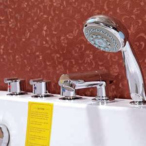 NEUX <span class=keywords><strong>Bain</strong></span> à remous moderne rectangulaire mini intérieur avec drain, capacité de 115 L, combo massage à air et à remous - Product Image 5