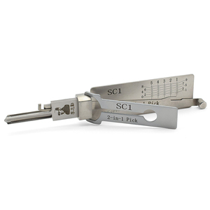 Herramienta Lishi 2 en 1 SC1 (5 pines) para cerraduras Schlage, herramienta de cerrajería para cerraduras de puertas domésticas y cerraduras civiles. - Product Image 4