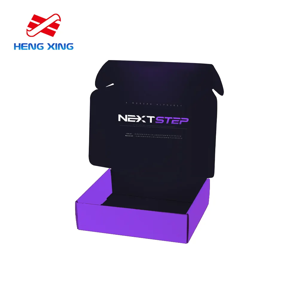 HENGXING Paper Packaging Mailer Purple Shipping Ever Free Surprise Cute Holographic Jewelry Candle Small Shipping Boxes