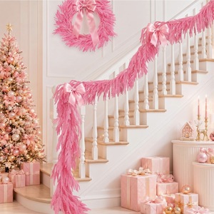 Guirlandes artificielles en rotin Xuanhaoyuan, nouvelle décoration de Noël 2026, décoration extérieure pour patio, cheminée, salon - Product Image 3