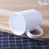 Tasses à café en céramique blanche de 11 oz avec logo d'entreprise imprimé, tasse à café vierge, tasse à eau