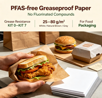 Papier sulfurisé de qualité alimentaire sans PFAS, personnalisé, imprimé pour sandwichs et burgers, pour emballer les aliments