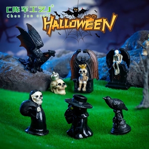 Nuevos accesorios decorativos DIY de muñecos de murciélagos de Halloween Weijs, miniaturas para micropaisajes, pequeños adornos - Product Image 1