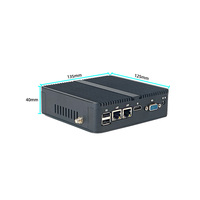 Nouvel ordinateur de bureau industriel sans ventilateur, Linux Ubuntu, double LAN, processeur quadricœur J1900, prise AU, compatible avec Win10/11, PC industriel